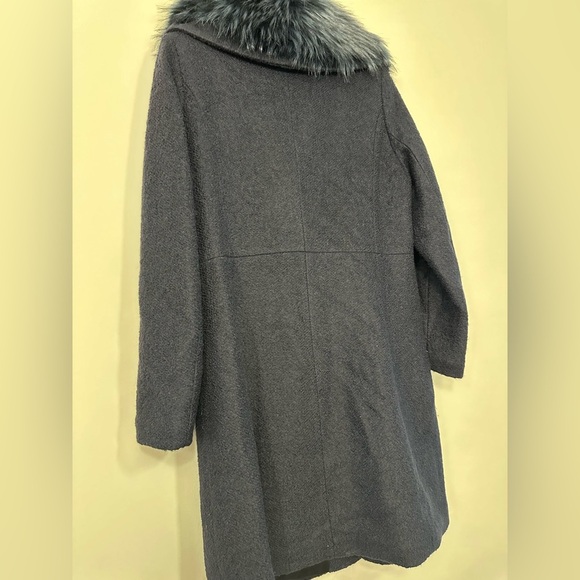 Novelti wool and faux fur trimmed luxurious long coat satin lined size 16 - Picture 14 of 14